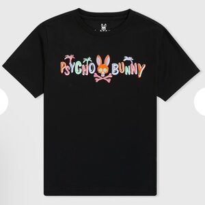Psycho Bunny Kids Black Tee with Colorful Logo size M (10/12)